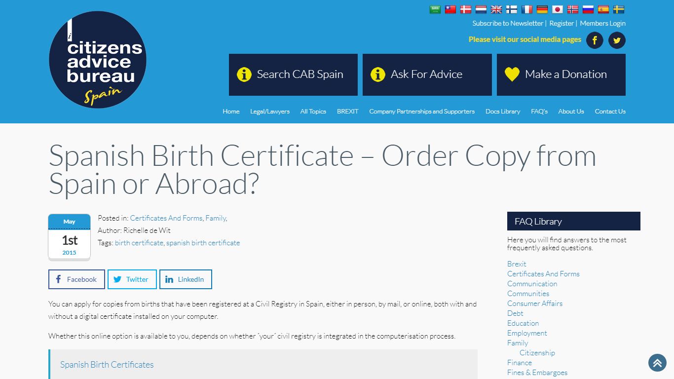 Spanish Birth Certificate – Order Copy from Spain or Abroad?