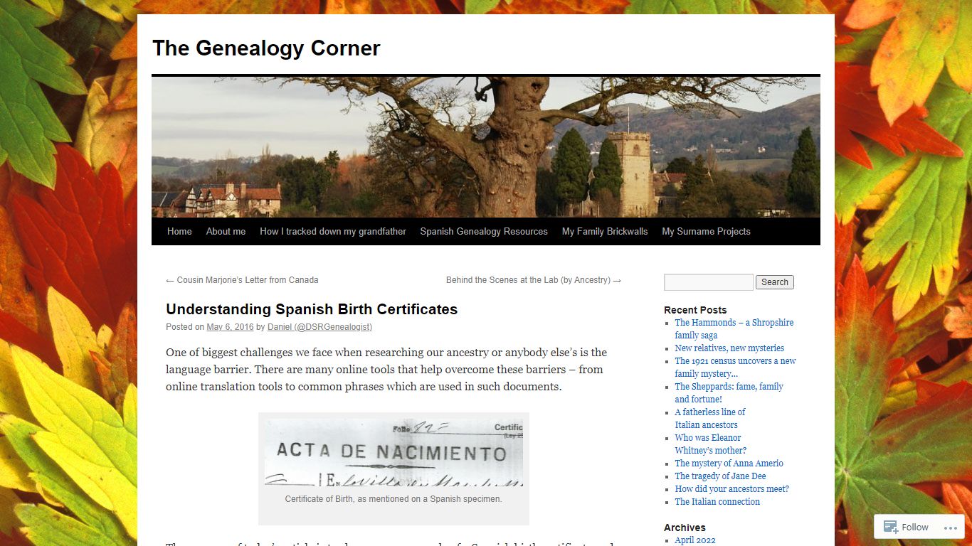 Understanding Spanish Birth Certificates | The Genealogy Corner